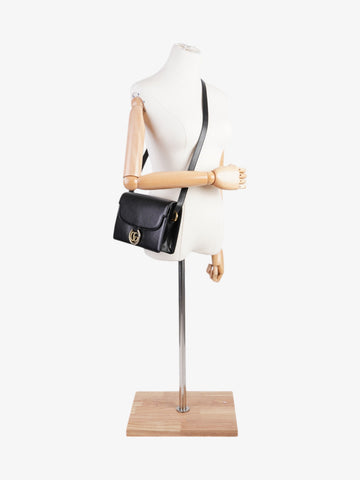 Gucci Torchon EC Ring Black Calfskin Leather Small