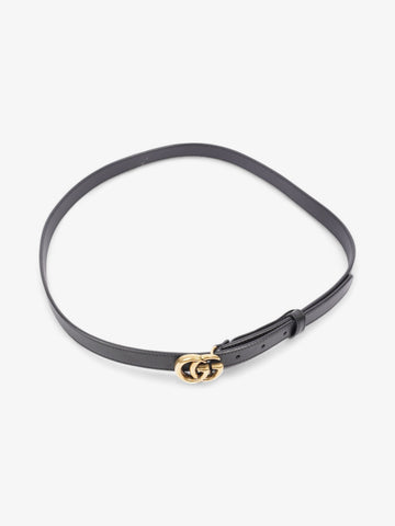 Gucci EC Marmont Thin Belt Black / Gold Leather 95cm / 38"