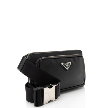 Prada Saffiano Travel Double Zip Sling Bag