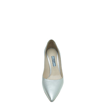 Prada Metallic Silver Pointed Toe Pump 36.5
