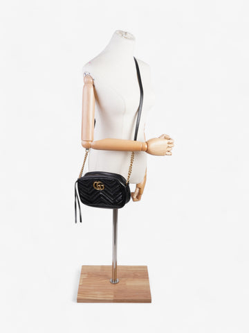 Gucci EC Marmont Black Matelasse Leather Small