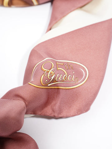 Gucci Riding Gear and Horse Bit Scarves Dusty Pink / Brown Silk