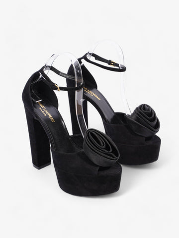 Saint Laurent Platform Sandal 130 Black Velvet EU 38 UK 5