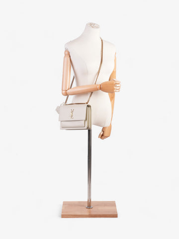Saint Laurent Sunset White Leather Medium