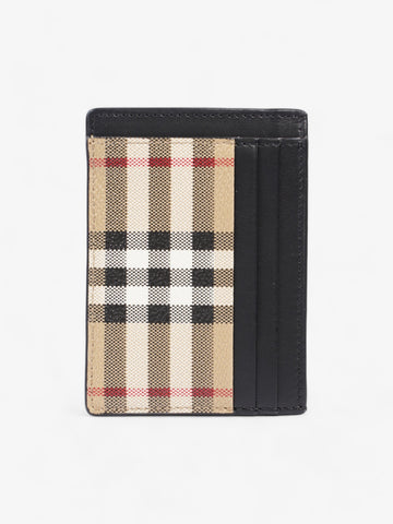 Burberry Chase Card Holder with Money Clip Archive Beige Polyurethane