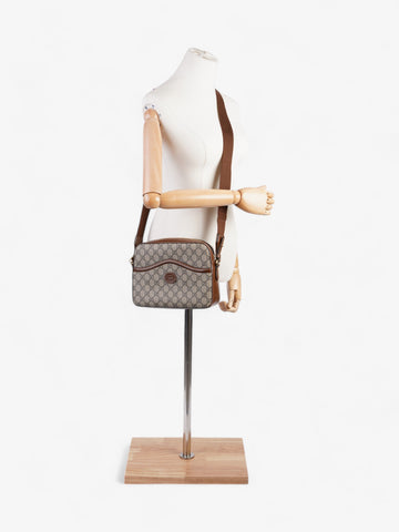 Gucci Messenger Bag with Double G EC Supreme / Brown Coated Canvas Small