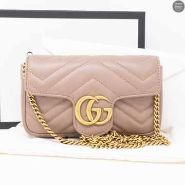 Gucci CS Marmont Flap Matelassé Super Mini Dusty Pink