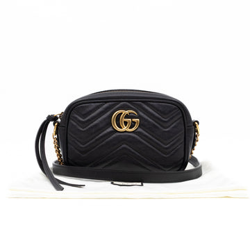 Gucci CS Marmont Mini Black Matelassé Leather