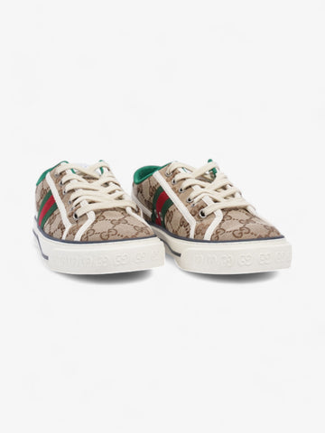Gucci EC Tennis 1977 Sneakers Beige  / White / Green Canvas EU 38 UK 5