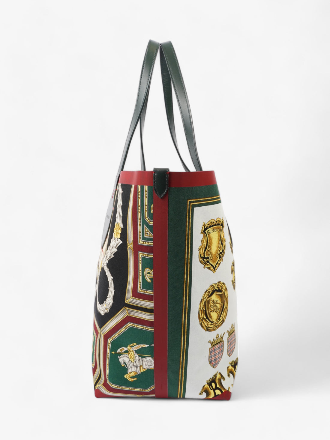 Burberry The Giant Reversible Tote Cream / Gold / Green Cotton