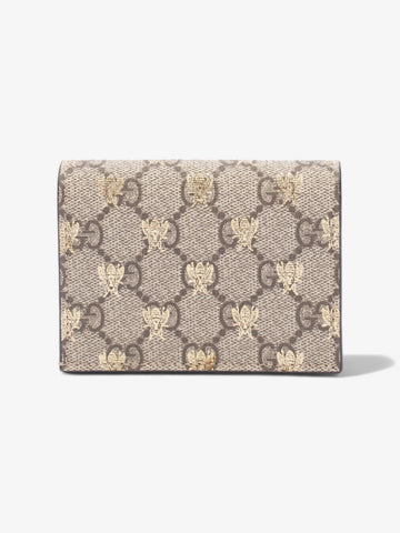 Gucci Card Case Wallet EC Supreme Bee Coated Canvas