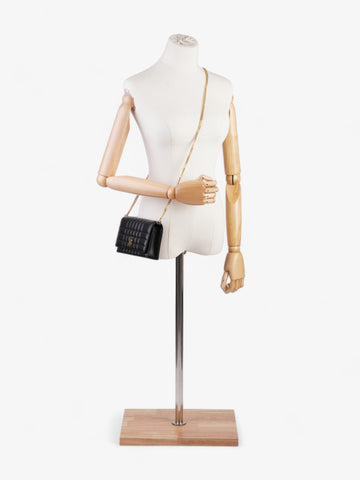 Burberry Lola Clutch Black Lambskin Leather