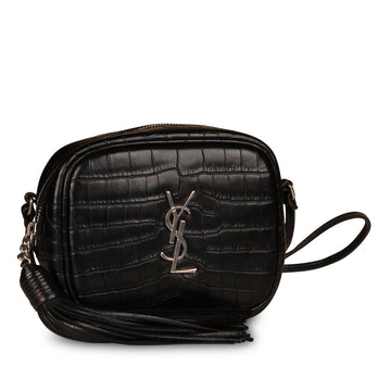 Saint Laurent Small Lou Camera Bag- Croc Embossed