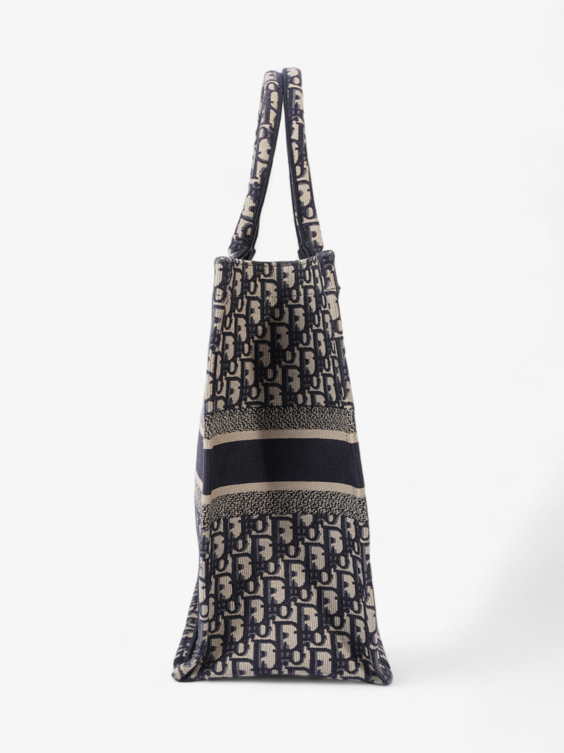 Christian Dior Book Tote Ecru / Blue Oblique Canvas Large