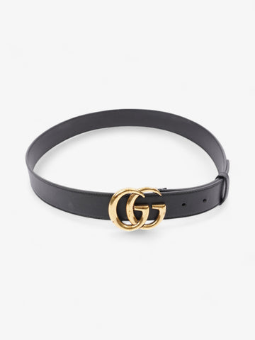 Gucci EC Marmont Thin Belt Black / Gold Leather 85cm / 34"