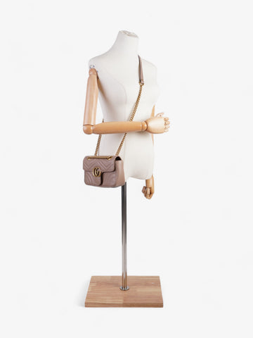 Gucci EC Marmont Dusty Pink Matelasse Leather Mini