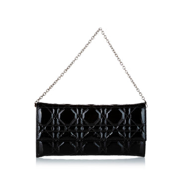 Dior Cannage Patent Leather Chain Flap Black