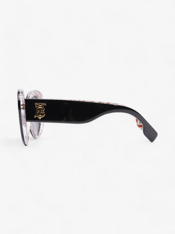 Burberry TB Round Sunglasses Black / Gold Acetate 140mm
