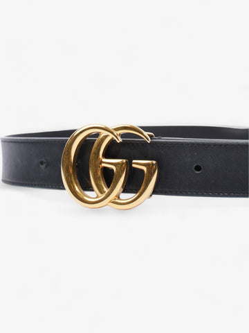 Gucci EC Marmont Belt Black / Gold Leather 70cm / 28"