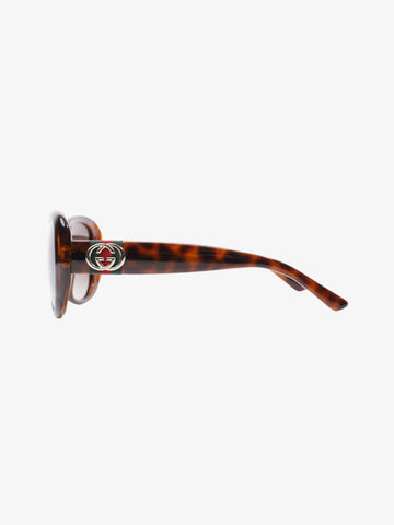 Gucci EC Round Sunglasses Brown  Acetate 135mm