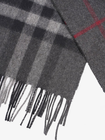 Burberry Giant Check Scarf Charcoal Cashmere