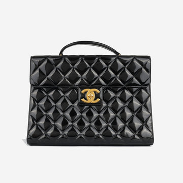 Chanel Vintage Portfolio Briefcase - Black Patent