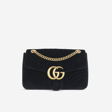 Gucci Gucci - CS Marmont Shoulder Bag - Black Velvet GHW -