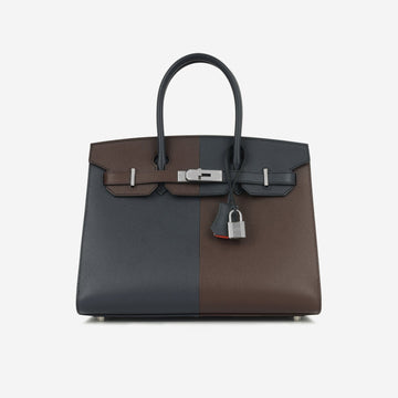 Hermès Hermès - Birkin 30 Casaque - Rouge sellier / Bleu Indigo Epsom - 2022 - Unused