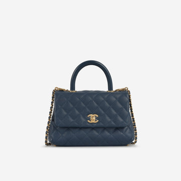 Chanel - Small Coco Handle Bag - Navy Blue Caviar CSHW -  - 2018