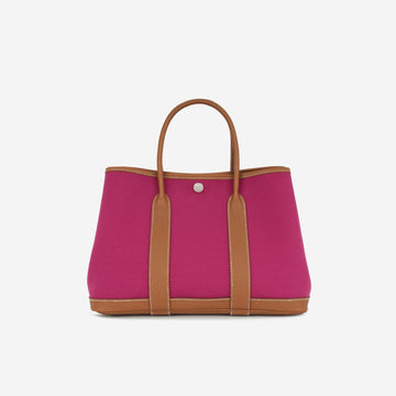 Hermès Garden Party 30 Gold Negonda/Rose Pourpre Canvas PHW (NWT)