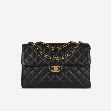 Chanel Vintage XL Classic Flap Black Lambskin GHW