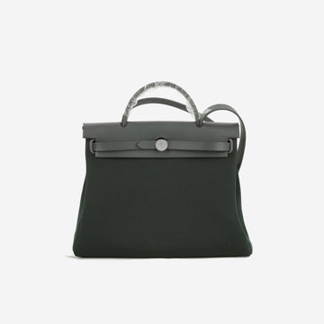 Hermès Herbag 31 Vert Cypress Canvas / Ardoise Hunter PHW (NWT)