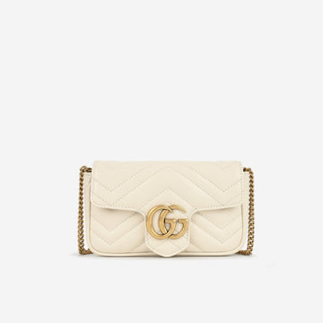 Gucci - Super Mini Marmont Bag - White Calfskin GHW -
