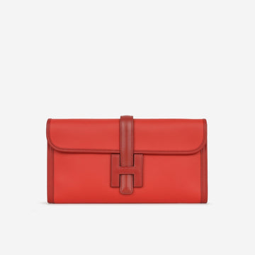 Hermès Jige Clutch 29 Vermillion / Rouge Vif Swift Leather