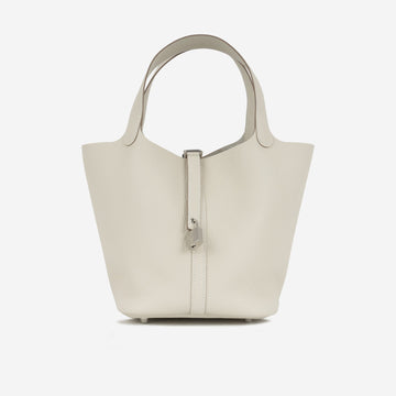 Hermès - Picotin 22 - Craie Clemence PHW - Brand New - 2025