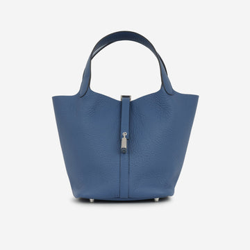 Hermès - Picotin 22 - Bleu Tie Clemence PHW - Brand New - 2025