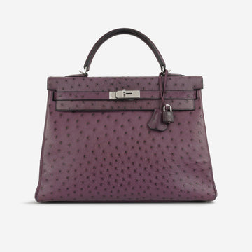 Hermès - Kelly 35 - Violine Ostrich PHW - 2005 -