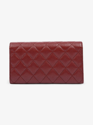 Chanel Trifold Wallet Dark Red / Gold Caviar Leather