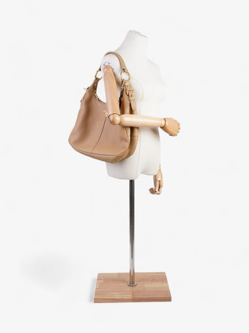 Prada Daino Shoulder Bag Beige Leather