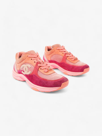 Chanel CC Runners  Pink / Salmon Suede EU 38 UK 5