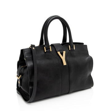 Saint Laurent Calfskin Cabas Chyc Small Tote (SHF-ntqfXK)
