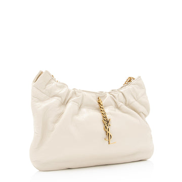 Saint Laurent Calfskin Monogram Pacpac Ruched Chain Hobo (SHF-vWA46Q)