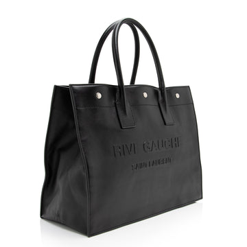 Saint Laurent Calfskin Rive Gauche Small Tote (SHF-23409)