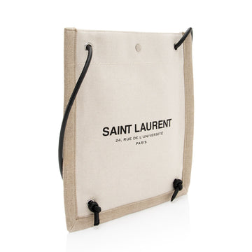 Saint Laurent Canvas Calfskin Rive Gauche Backpack (SHF-Upp8zK)