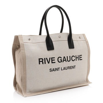 Saint Laurent Canvas Calfskin Rive Gauche Large Tote (SHF-Ti5Jyi)