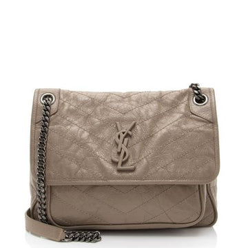 YSL NIKI MEDIUM VINTAGE CALFSKIN LEATHER SHOULDER BAG