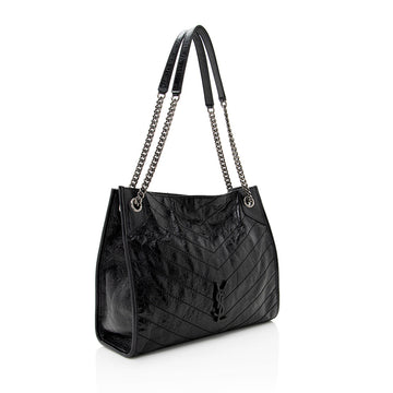 Saint Laurent Crinkled Calfskin Niki Medium Shopping Tote (SHF-19547)