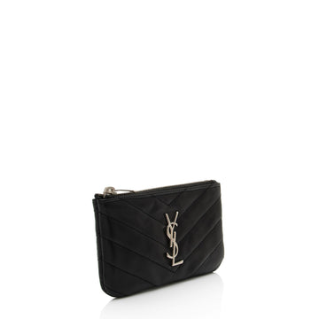 Saint Laurent Lambskin Monogram Cassandre Key Pouch (SHF-Ffj9zM)