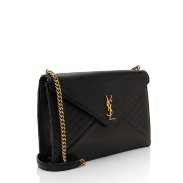 Saint Laurent Lambskin Monogram Gaby Chain Envelope Bag (SHF-KQUxzQ)