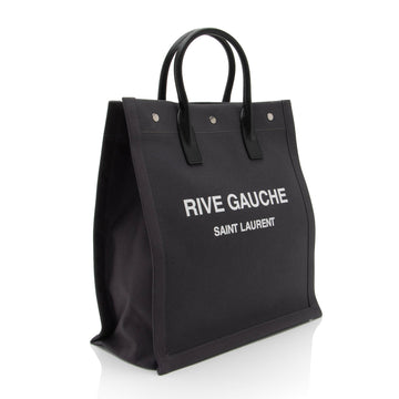 Saint Laurent Linen Calfskin Rive Gauche N/S Tote (SHF-s008io)